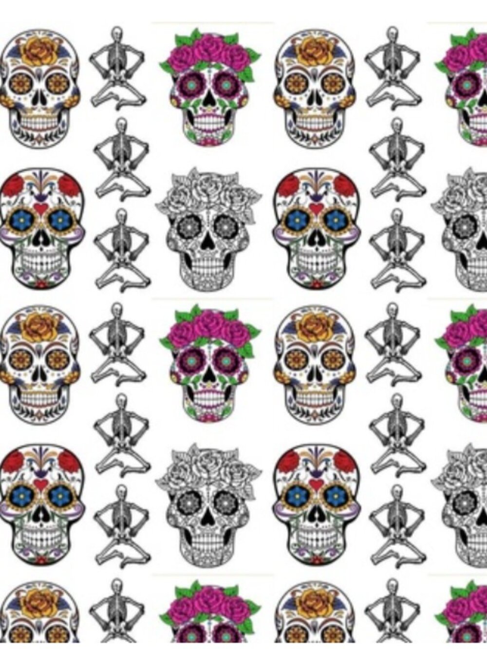 Day of Dead Skulls & Skeletons - Fat Quarter - Cotton Fabric